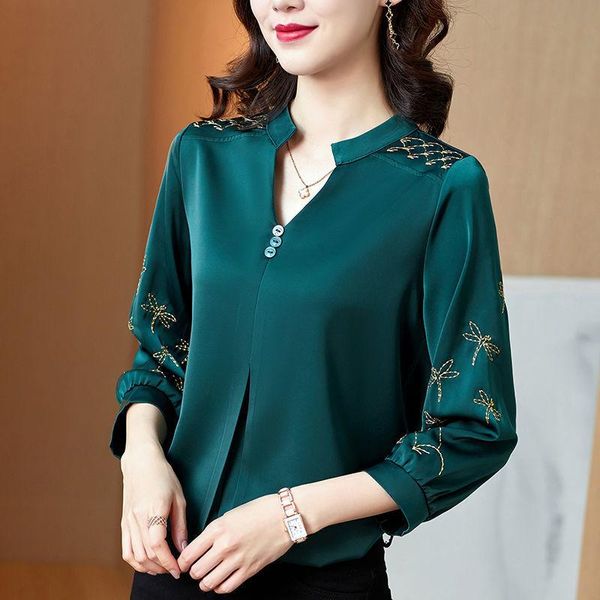 women's blouses & shirts 2021 spring and summer plus size loose shirt women v neck 3/4 sleeve blouse floral embroidery fashion, White
women's blouses & shirts 2021 spring and summer plus size loose shirt women v neck 3/4 sleeve blouse floral embroidery fashion, White