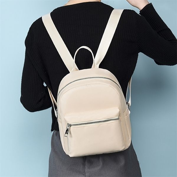 seetic waterproof oxford backpack for women quality school bags female solid color travel small multi-function 211211
seetic waterproof oxford backpack for women quality school bags female solid color travel small multi-function 211211