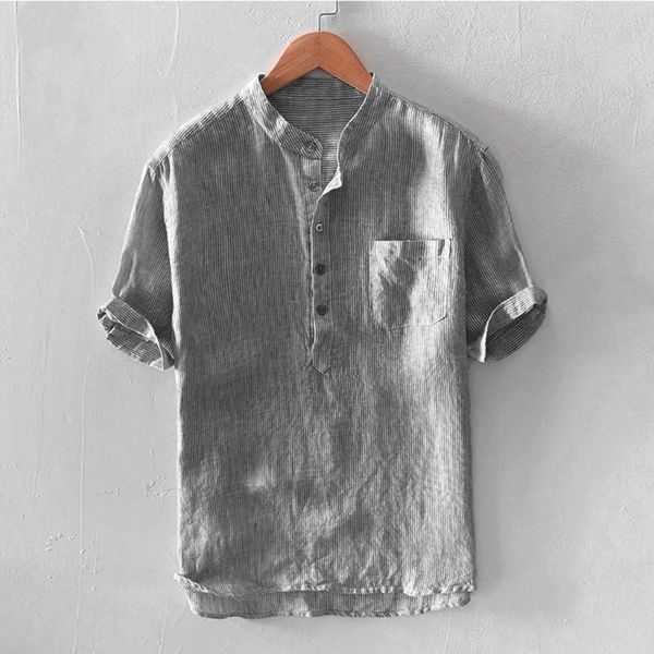 men's casual shirts summer shirt baggy stripe cotton linen short sleeve button pocket solid color harajuku camisa masculina, White;black
men's casual shirts summer shirt baggy stripe cotton linen short sleeve button pocket solid color harajuku camisa masculina, White;black