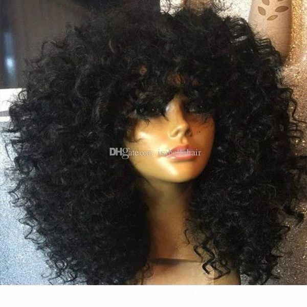 9a human hair wig full bangs 180% density pre plucked curly brazilian virgin lace front wigs for black women with baby hair, Black;brown
9a human hair wig full bangs 180% density pre plucked curly brazilian virgin lace front wigs for black women with baby hair, Black;brown