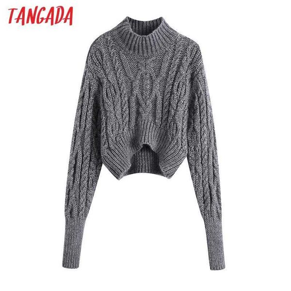 tangada women vintage gray turtleneck twist knitting sweater female long sleeve chic crop pullovers be22 210609, White;black
tangada women vintage gray turtleneck twist knitting sweater female long sleeve chic crop pullovers be22 210609, White;black