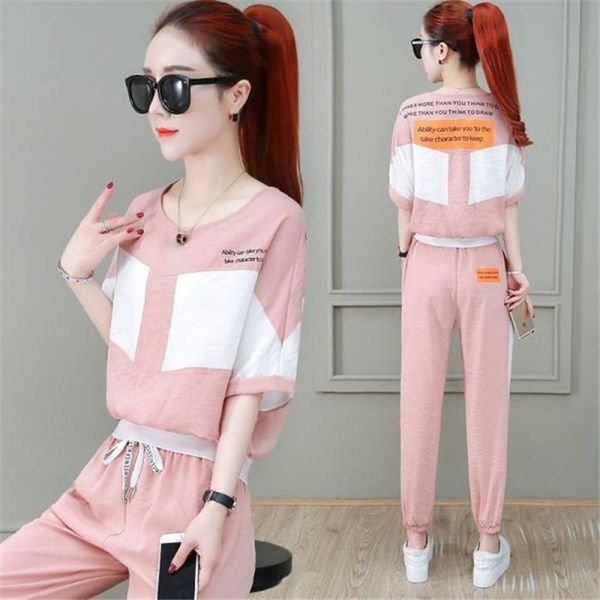 women's two piece pants s-4xl large size women set o neck short sleeve pullovers + ankle-length and feet harem casual suits, White
women's two piece pants s-4xl large size women set o neck short sleeve pullovers + ankle-length and feet harem casual suits, White