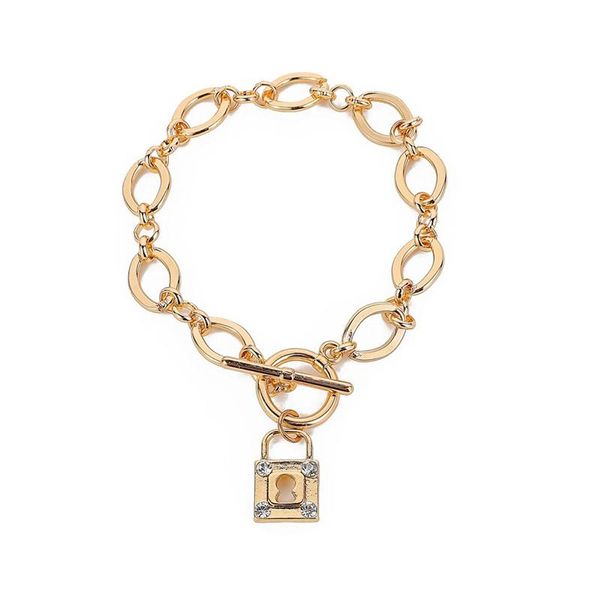 link, chain gold color punk cuban link bracelets for women padlock lock pendant charm bracelet fashion jewelry, Black
link, chain gold color punk cuban link bracelets for women padlock lock pendant charm bracelet fashion jewelry, Black