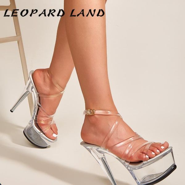 sandals leopard land summer fashion slope heel transparent platform women's shoes cross strap large size crystal women zl, Black
sandals leopard land summer fashion slope heel transparent platform women's shoes cross strap large size crystal women zl, Black