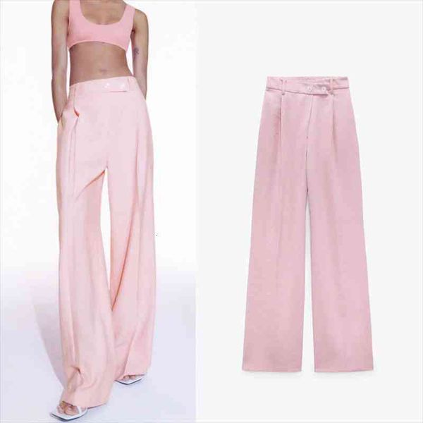za front pleated menswear style woman pant summer high waist pocket zip casual loose wide legs chic button pants women, Black;white
za front pleated menswear style woman pant summer high waist pocket zip casual loose wide legs chic button pants women, Black;white