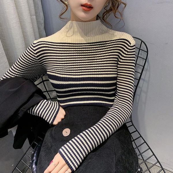 women's sweaters spring soft striped sweater women jumper knitted pullover female long sleeve basic knitwear 2021 autumn winter fashion, White;black
women's sweaters spring soft striped sweater women jumper knitted pullover female long sleeve basic knitwear 2021 autumn winter fashion, White;black