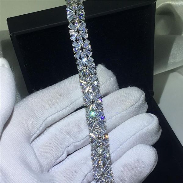 link, chain vecalon handmade flower shape bracelet cubic zirconia white gold filled party wedding bracelets for women luxury jewelry, Black
link, chain vecalon handmade flower shape bracelet cubic zirconia white gold filled party wedding bracelets for women luxury jewelry, Black