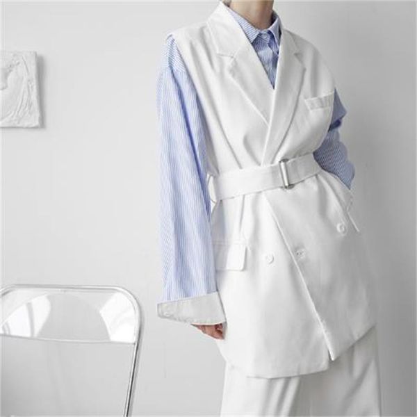 men's vests vest korean fashion loose suit collar personalized belt decoration youth minority coat hairdresser, Black;white
men's vests vest korean fashion loose suit collar personalized belt decoration youth minority coat hairdresser, Black;white