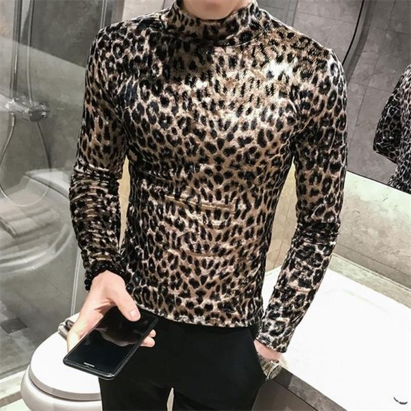 leopard half shirt autumn tshirt slim velvet nightclub t long homme turtleneck sleeve men 0924 party streetwear tee men fit tjfgi, Black
leopard half shirt autumn tshirt slim velvet nightclub t long homme turtleneck sleeve men 0924 party streetwear tee men fit tjfgi, Black