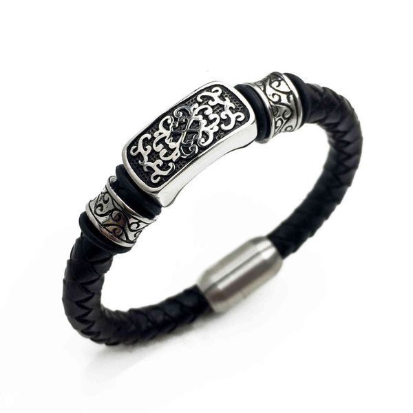 bangles bracelets titanium steel leather men's bracelet black personality domineering trend punk creative ph1001
bangles bracelets titanium steel leather men's bracelet black personality domineering trend punk creative ph1001