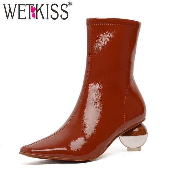wetkiss patent pu ankle boots women short boot strange style shoes female party shoes ladies square toe shoes winter 210630, Black
wetkiss patent pu ankle boots women short boot strange style shoes female party shoes ladies square toe shoes winter 210630, Black