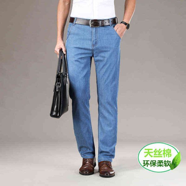 men's jeans men's thin jeans 2021 loose straight summer elastic medium high waist busins men's pants, Blue
men's jeans men's thin jeans 2021 loose straight summer elastic medium high waist busins men's pants, Blue