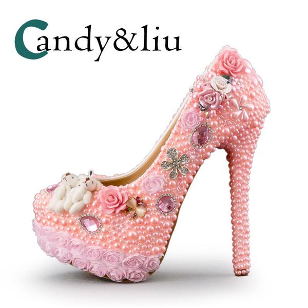 dress shoes pink crystal wedding super high heel rhinestone pearls lace flowers women pumps for bridesmaid party banquet evening, Black
dress shoes pink crystal wedding super high heel rhinestone pearls lace flowers women pumps for bridesmaid party banquet evening, Black