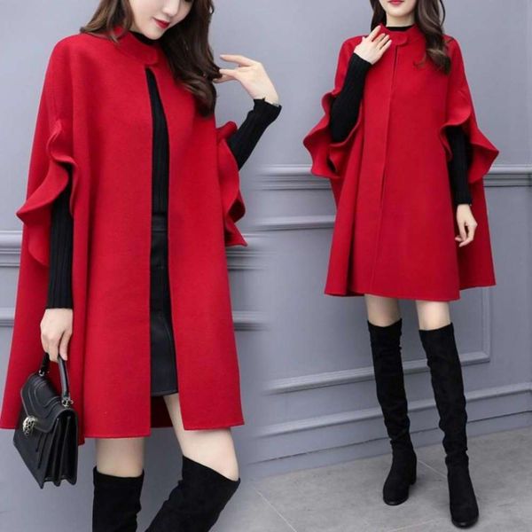 20212019 new clothing autumn and winter large medium length tweed women's red british a-shaped cape woollen coat, Black
20212019 new clothing autumn and winter large medium length tweed women's red british a-shaped cape woollen coat, Black
