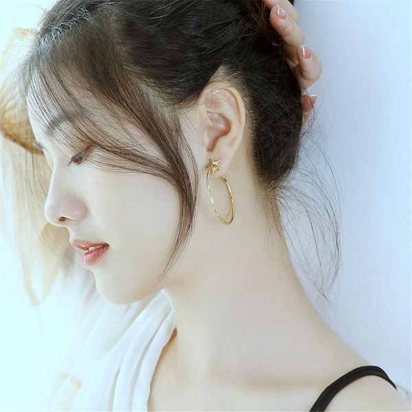 hoop & huggie european american fashion star stainless steel earrings for women golden cold temperament stud jewelry 2021 trend, Golden;silver
hoop & huggie european american fashion star stainless steel earrings for women golden cold temperament stud jewelry 2021 trend, Golden;silver
