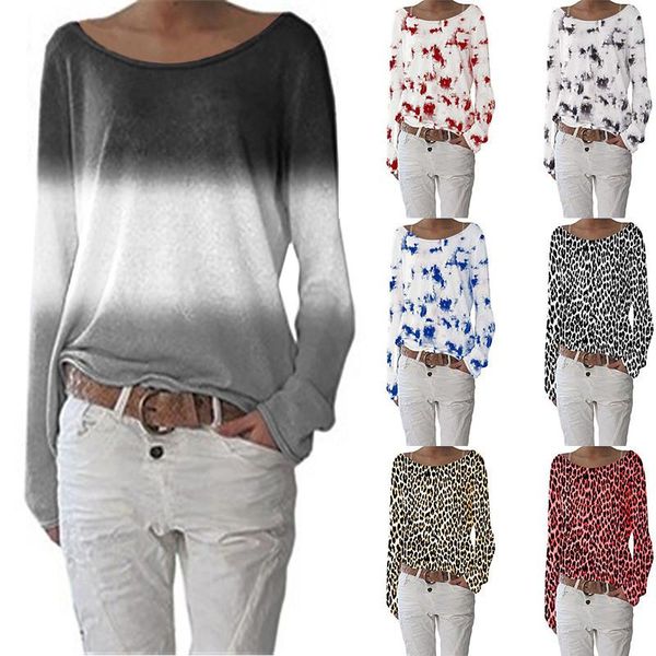 estenala gradient color women loose t-shirt tie dyeing print leopard print round neck long sleeve cotton soft casual tees, White
estenala gradient color women loose t-shirt tie dyeing print leopard print round neck long sleeve cotton soft casual tees, White