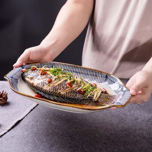 dishes & plates ceramic dish, fish steamed grilled household binaural baking microwave oven
dishes & plates ceramic dish, fish steamed grilled household binaural baking microwave oven