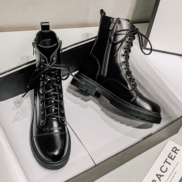 martin spring and autumn single 2021 winter plush thin short women's british matte patent leather boots, Black
martin spring and autumn single 2021 winter plush thin short women's british matte patent leather boots, Black