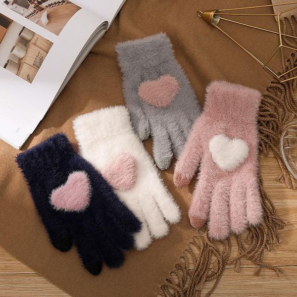 sports gloves for women winter warm students korean version cute plush and thick cold riding touch screen knite mittens, Black
sports gloves for women winter warm students korean version cute plush and thick cold riding touch screen knite mittens, Black
