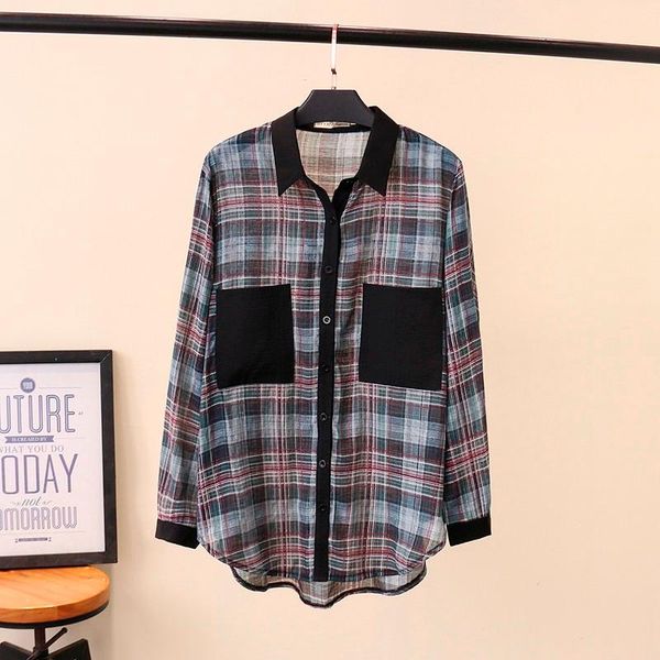 women's blouses & shirts 2021 summer oversize shirt plaid long sleeve female clothing check buttons ladies loose fashion jacket plus s, White
women's blouses & shirts 2021 summer oversize shirt plaid long sleeve female clothing check buttons ladies loose fashion jacket plus s, White