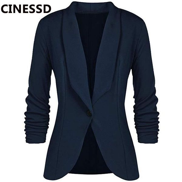 cinessd office lady blazers coat solid long sleeves cardigan button casual suit navy blue draped slim cotton women blazer jacket, White;black
cinessd office lady blazers coat solid long sleeves cardigan button casual suit navy blue draped slim cotton women blazer jacket, White;black