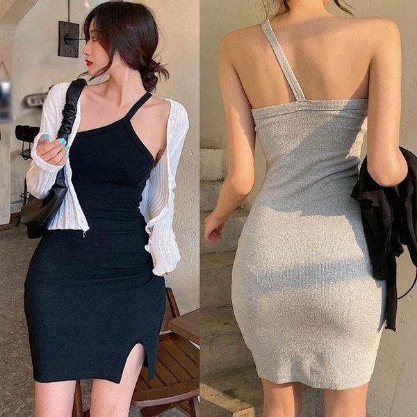 casual dresses women's summer backless irregular sling dress slim mini, Black;gray
casual dresses women's summer backless irregular sling dress slim mini, Black;gray