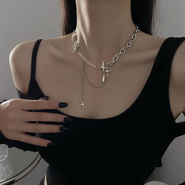 chains minimal design star water drop necklace for female sweet cool advanced luxury tassel ins clavicular chain women, Silver
chains minimal design star water drop necklace for female sweet cool advanced luxury tassel ins clavicular chain women, Silver