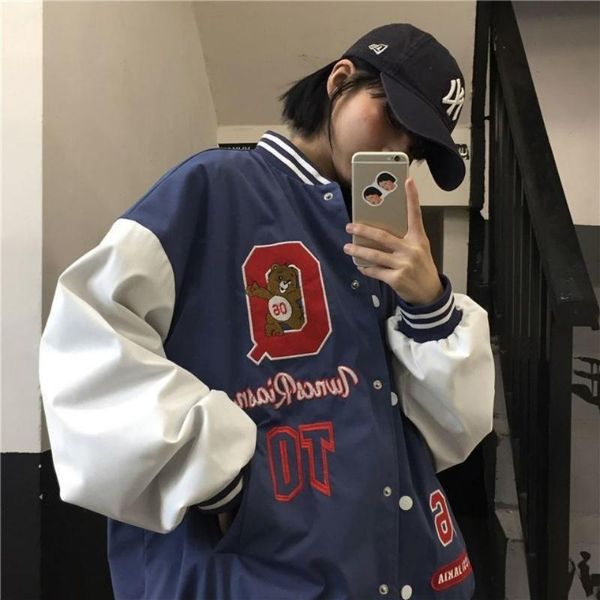 men's jackets vintage bear letters baseball jacket coat women oversized 2021 spring harajuku korean style loose outerwear cool girls in, Black;brown
men's jackets vintage bear letters baseball jacket coat women oversized 2021 spring harajuku korean style loose outerwear cool girls in, Black;brown