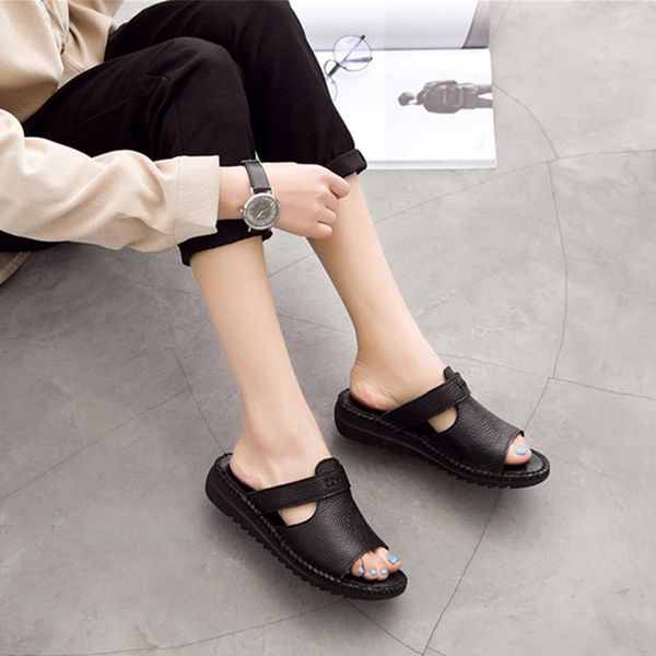slippers tilocow vintage women's genuine leather summer flat shoes slides women flip flops outside mother, Black
slippers tilocow vintage women's genuine leather summer flat shoes slides women flip flops outside mother, Black