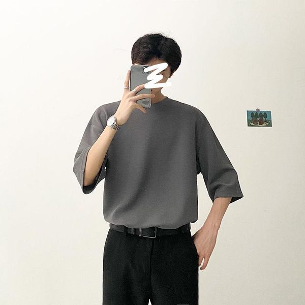 men's t-shirts summer korean t shirt fashion solid color cotton casual t-shirt men streetwear wild loose short-sleeved tshirt mens, White;black
men's t-shirts summer korean t shirt fashion solid color cotton casual t-shirt men streetwear wild loose short-sleeved tshirt mens, White;black