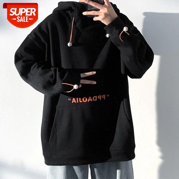 autumn and winter new men's hoodie casual loose large size plus velvet thick hoodie fashion couple wear jacket #nb6u, Black
autumn and winter new men's hoodie casual loose large size plus velvet thick hoodie fashion couple wear jacket #nb6u, Black