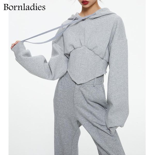 women's two piece pants bornladies 2021 autumn women cotton tracksuit female slim waist short hoodes sweatshirt + long wide leg 2 sets, White
women's two piece pants bornladies 2021 autumn women cotton tracksuit female slim waist short hoodes sweatshirt + long wide leg 2 sets, White