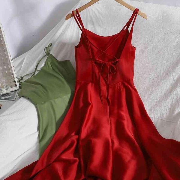 casual dresses summer back cross tie halter satin sling dress women's party sleeveless korean big swing solid color a-line uj, Black;gray
casual dresses summer back cross tie halter satin sling dress women's party sleeveless korean big swing solid color a-line uj, Black;gray