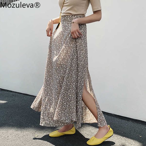mozuleva spring vintage chiffon a-line skirts with lining summer high waist side split floral print skirts for women femme 210706, Black
mozuleva spring vintage chiffon a-line skirts with lining summer high waist side split floral print skirts for women femme 210706, Black