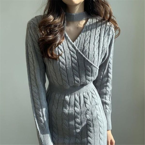 casual dresses chic korean autumn knitted dress elegant split skinny winter sweater high waist vestidos warm robe female clothing 2021, Black;gray
casual dresses chic korean autumn knitted dress elegant split skinny winter sweater high waist vestidos warm robe female clothing 2021, Black;gray
