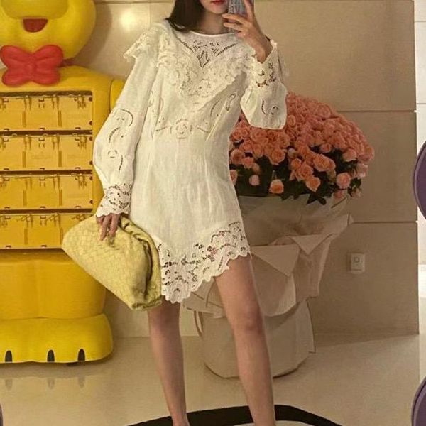 casual dresses ladies 2021ss white lace patchwork hollow out short mini dress, Black;gray
casual dresses ladies 2021ss white lace patchwork hollow out short mini dress, Black;gray