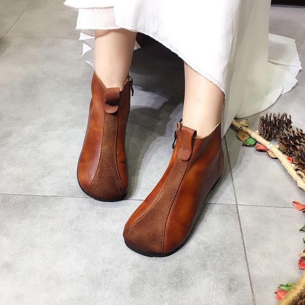 boots retro leather women's 2021 autumn and winter side zipper low-heeled short layer cowhide flat women, Black
boots retro leather women's 2021 autumn and winter side zipper low-heeled short layer cowhide flat women, Black