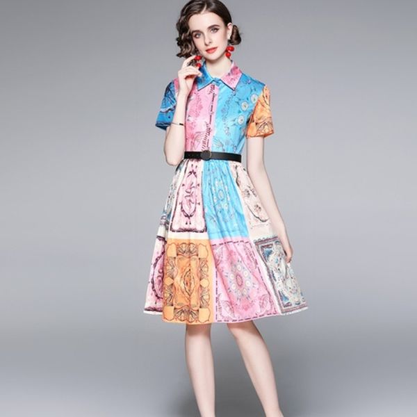 designer runway vintage print summer shirt dress women lapel short sleeve elegant vacation beach dresses vestidos 210526, Black;gray
designer runway vintage print summer shirt dress women lapel short sleeve elegant vacation beach dresses vestidos 210526, Black;gray