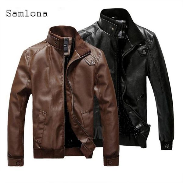men's jackets samlona mens pu leather spring autumn fashion motorcycle jacket lapel collar black faux coats men clothing 2021, Black;brown
men's jackets samlona mens pu leather spring autumn fashion motorcycle jacket lapel collar black faux coats men clothing 2021, Black;brown