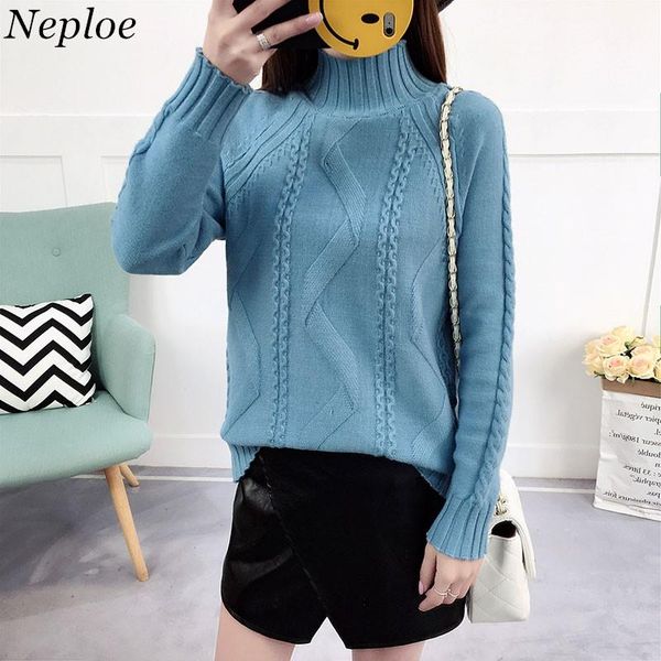 women's sweaters neploe 2021 autumn korean solid women sweater turtleneck thick pullovers long sleeve sueter mujer fashion knitwear 682, White;black
women's sweaters neploe 2021 autumn korean solid women sweater turtleneck thick pullovers long sleeve sueter mujer fashion knitwear 682, White;black