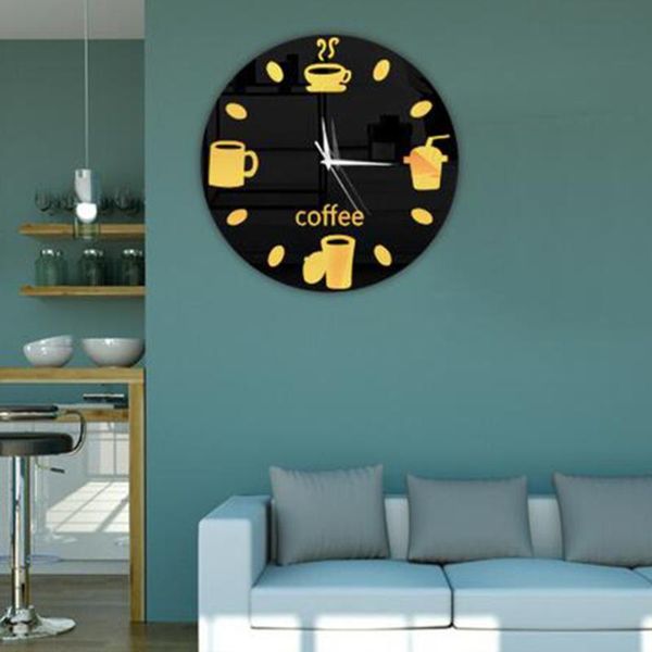 3d mirror round coffee cup wall clock restaurant kitchen mute decorative wall sticker clock art diameter 30cm (black
3d mirror round coffee cup wall clock restaurant kitchen mute decorative wall sticker clock art diameter 30cm (black
