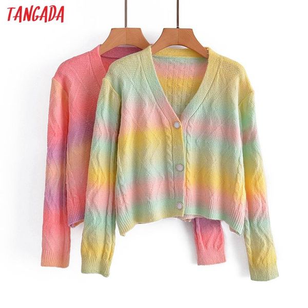 women's knits & tees tangada 2021 autumn winter women tie dyed crop knitted cardigan sweater jumper button-up female 3a26, White
women's knits & tees tangada 2021 autumn winter women tie dyed crop knitted cardigan sweater jumper button-up female 3a26, White