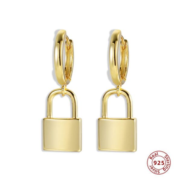 hoop & huggie classic padlock lock pendant earrings female gold small ear piercing 925 sterling silver jewelry, Golden;silver
hoop & huggie classic padlock lock pendant earrings female gold small ear piercing 925 sterling silver jewelry, Golden;silver