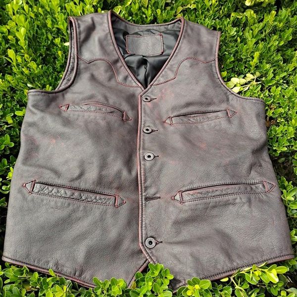 men's vests autumn vest vintage genuine leather sleeveless jacket casual outwear biker coat cowhide waistcoat mens clothing, Black;white
men's vests autumn vest vintage genuine leather sleeveless jacket casual outwear biker coat cowhide waistcoat mens clothing, Black;white