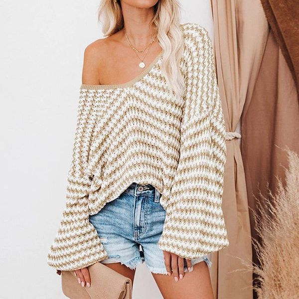 women's sweaters women sweater lantern sleeve striped v neck loose ladies casual knitted wear oversize autumn winter jumper for female, White;black
women's sweaters women sweater lantern sleeve striped v neck loose ladies casual knitted wear oversize autumn winter jumper for female, White;black