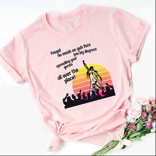 women freddie mercury the queen band pink t shirts female 2021 summer brand rock clothing girl femme funny hip hop t, White
women freddie mercury the queen band pink t shirts female 2021 summer brand rock clothing girl femme funny hip hop t, White