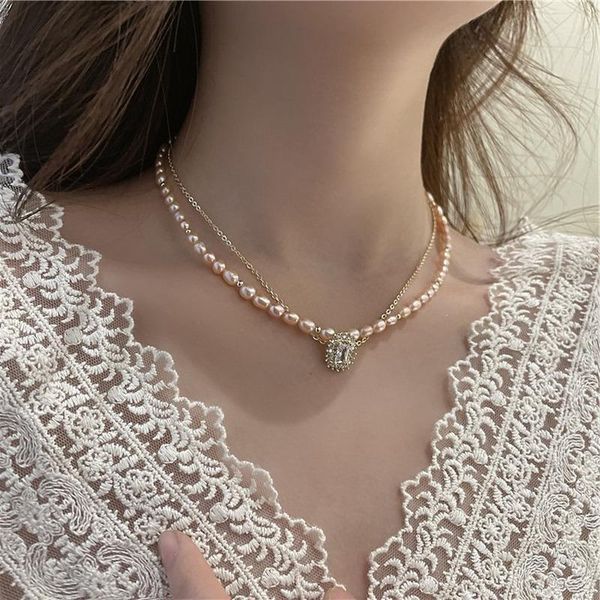 pendant necklaces mogaku classic double layered necklace for women fashion freshwater pearls chains party crystal jewelry gifts, Silver
pendant necklaces mogaku classic double layered necklace for women fashion freshwater pearls chains party crystal jewelry gifts, Silver