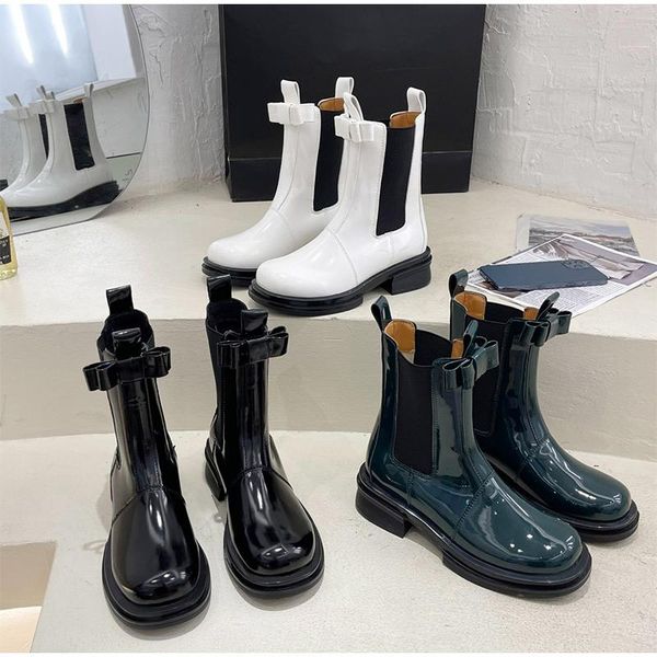 boots 2021 fashion women ankle patent leather round toe cute bow design short square heels slip on females autumn shoes, Black
boots 2021 fashion women ankle patent leather round toe cute bow design short square heels slip on females autumn shoes, Black