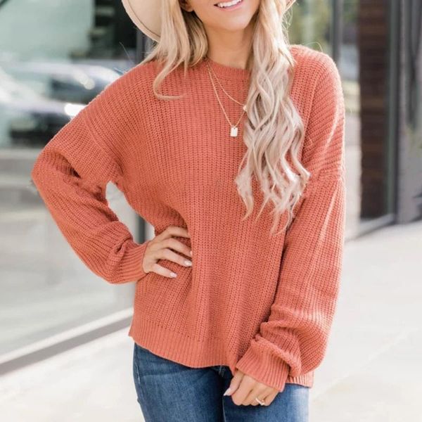 women's sweaters long sleeve knitwear women round neck solid color pullovers sweater casual loose knit basic jumper, White;black
women's sweaters long sleeve knitwear women round neck solid color pullovers sweater casual loose knit basic jumper, White;black