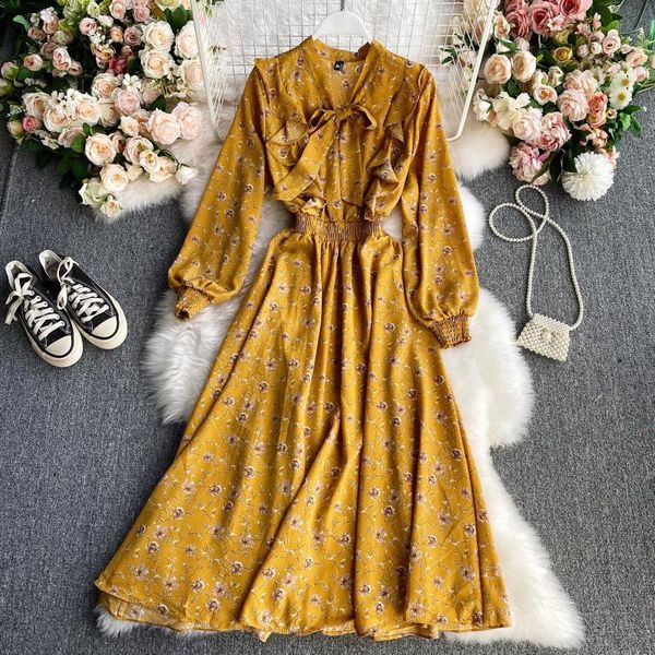2021 autumn pink/yellow/beige floral female elegant bow collar high waist printed chiffon es women fall vestidos vnq7, Black;gray
2021 autumn pink/yellow/beige floral female elegant bow collar high waist printed chiffon es women fall vestidos vnq7, Black;gray